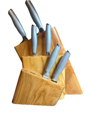 Custom Solid Wooden Knife Block, 7 Slots, Heavy and BEAUTIFUL!
