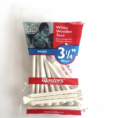 Masters White Wooden Tees 3 1/4'' (84mm) 85stk