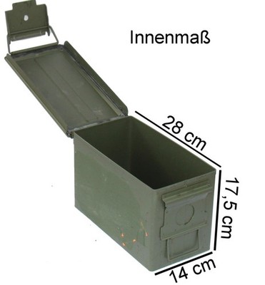 ORIGINAL MUNITIONSKISTE mit Dichtung Metallkiste Behälter Metallbox Cal. 50