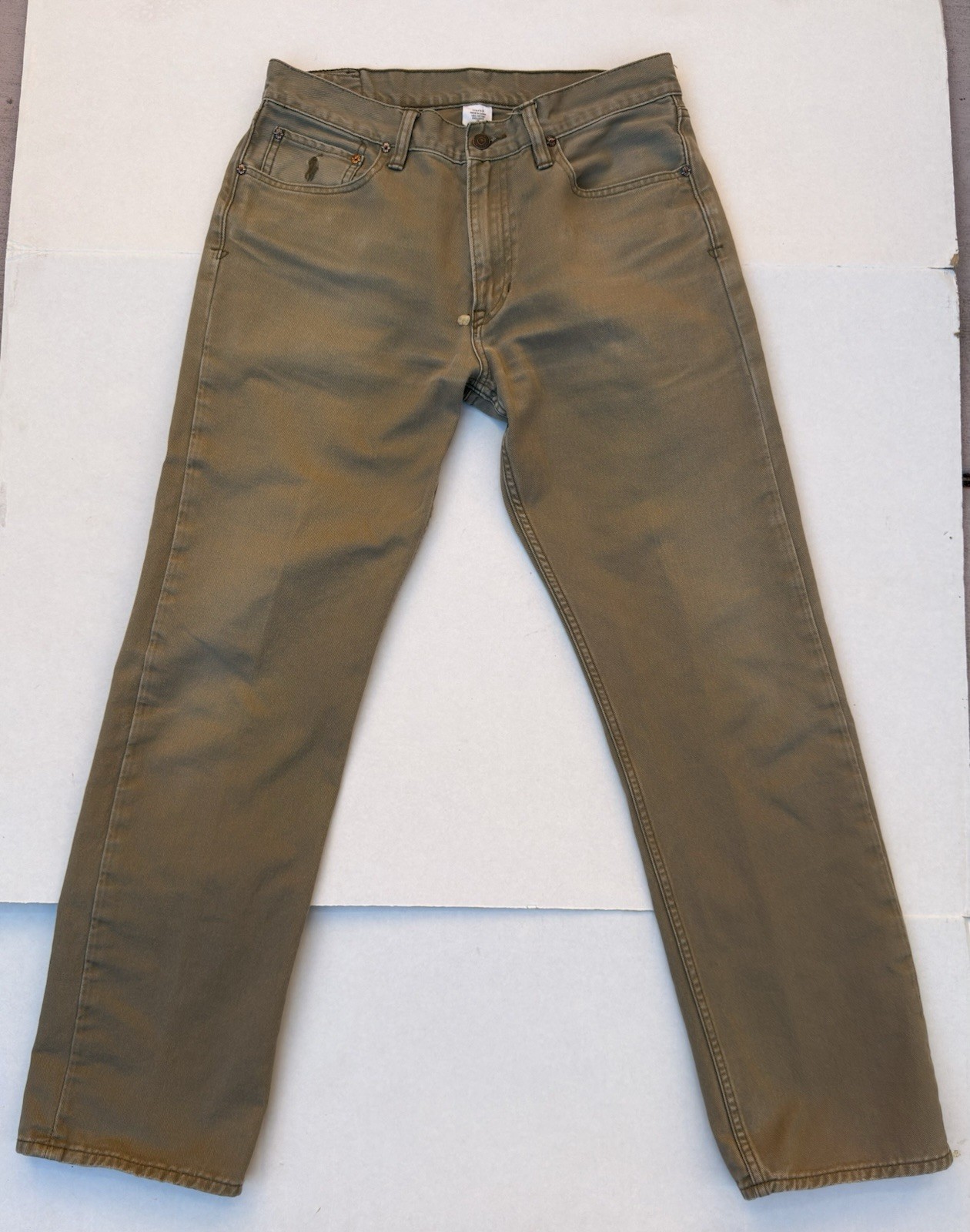 Polo Ralph Lauren Classic 867 Jeans Mens 32x32 Beige Denim Straight Fit Pants