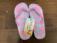 NEW GIRLS FLIP FLOPS PINK BLUE S 11/12