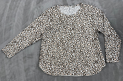 Lulu B Top Womens L Buttery Soft Y2K Cheetah Leopard Print Patch Pockets Texture