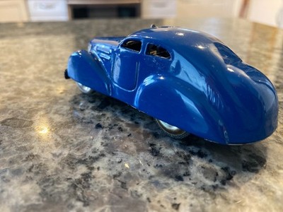 VINTAGE SCHUCO TIN CLOCKWORK 3000 TELESTEERING CAR IN BLU COMPLETE