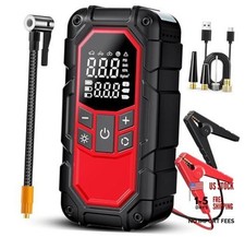 Jump Starter with Air Compressor,Car Battery Jump Starter 9.0 Black