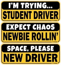 Student Driver Sticker for Car New Drivers V Color: Yellow, BlackSize: Sticker