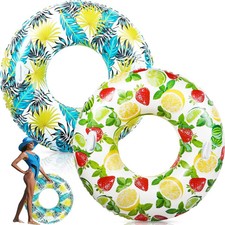 2 Pcs Large Adult Size Pool Ring Floats Swim Ring with Handles 47. 24