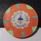CAPITOL CITY CASINO $5 *NEVER OPENED* gaming poker chip - Sacramento, CA — photo 1