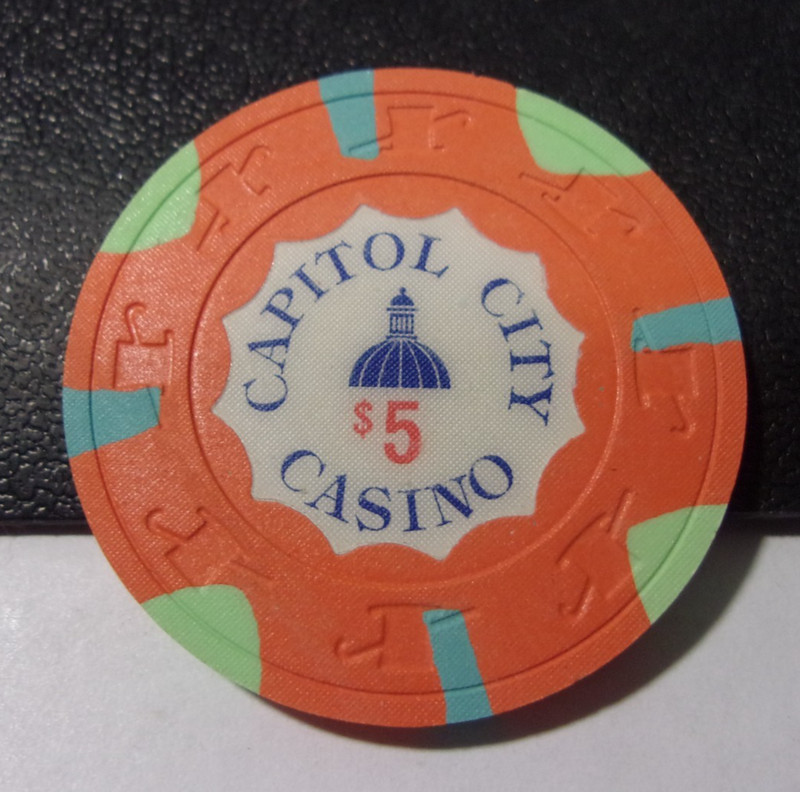 CAPITOL CITY CASINO $5 *NEVER OPENED* gaming poker chip - Sacramento, CA