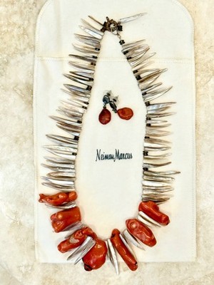Vintage Coral and Mother of Pearl Necklace (Neiman Marcus)