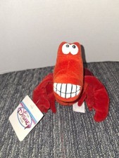 Little Mermaid Sebastian Crab Disney Store 8  Bean Bag Plush Stuffed Toy w / Tag