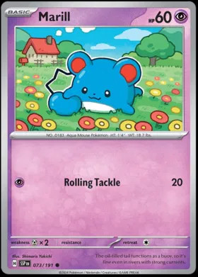 Pokemon Marill 73 / 191 SV: Surging Sparks Reverse Holo