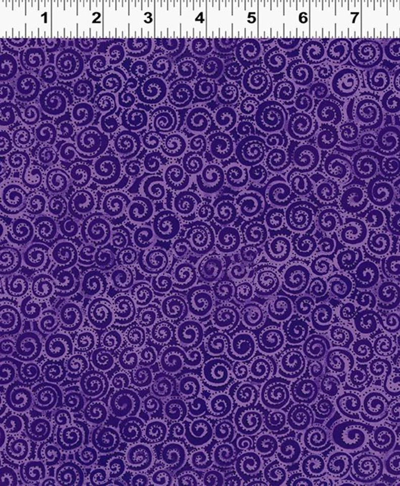 Laurel Burch Basics Dark Purple Swirl Y1293-28 Cotton Fabric By the FQ - 1/4 YD - Image 2 of 4