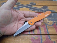 Kershaw Leek 1660OR Speedsafe Pocket Knife Liner Lock Plain Edge Blade USA