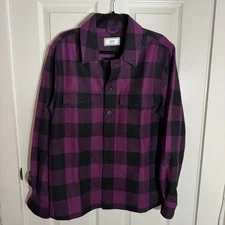 Ami Alexandre Mattiussi Purple Plaid Wool Overshirt Mens 42 Size Large