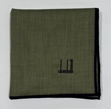 MEN HANDKERCHIEF Dunhill Plain Green COTTON POCKET SQUARE 18  