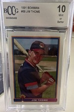 1991 Bowman Jim Thome Rookie #68 BCCG Graded Cleveland Indians MLB