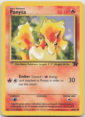 Ponyta Common Unlimited Team Rocket 64/82 LP Atsuko Nishida