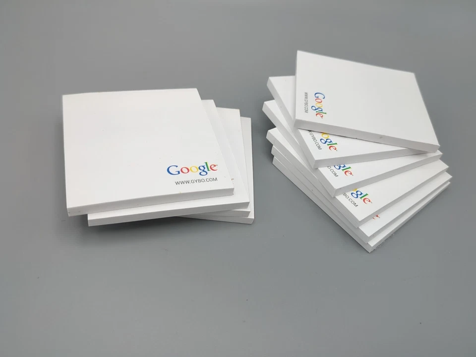 Google Advertising Green Ballpoint Pen & Sticky Note Pads Retro Serif Logo SWAG - Image 4 of 4