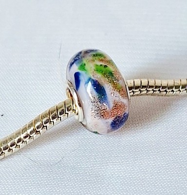 European Beads Glasbead, Glasperle, Bastelperle, Hülsen Silber 925   #009