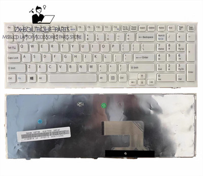 Sony VAIO VPCEE VPC-EE  Keyboard W/Frame - OEM Replacement White