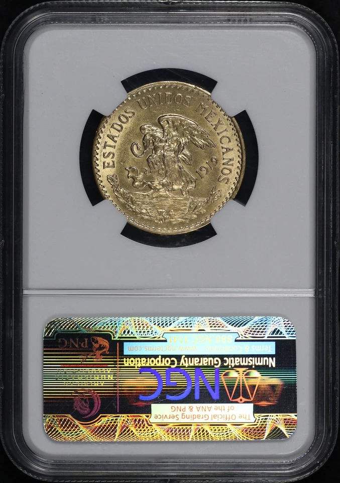 1919 Mexico Gold 20 Pesos NGC MS-61 Samaszko's Carson City Gold Hoard Label - Image 2 of 2