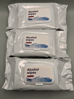 Alcohol Wipes 75% For Skin & Surface Phone Cleaning 80ct Pack of 3 - (240 Wipes)