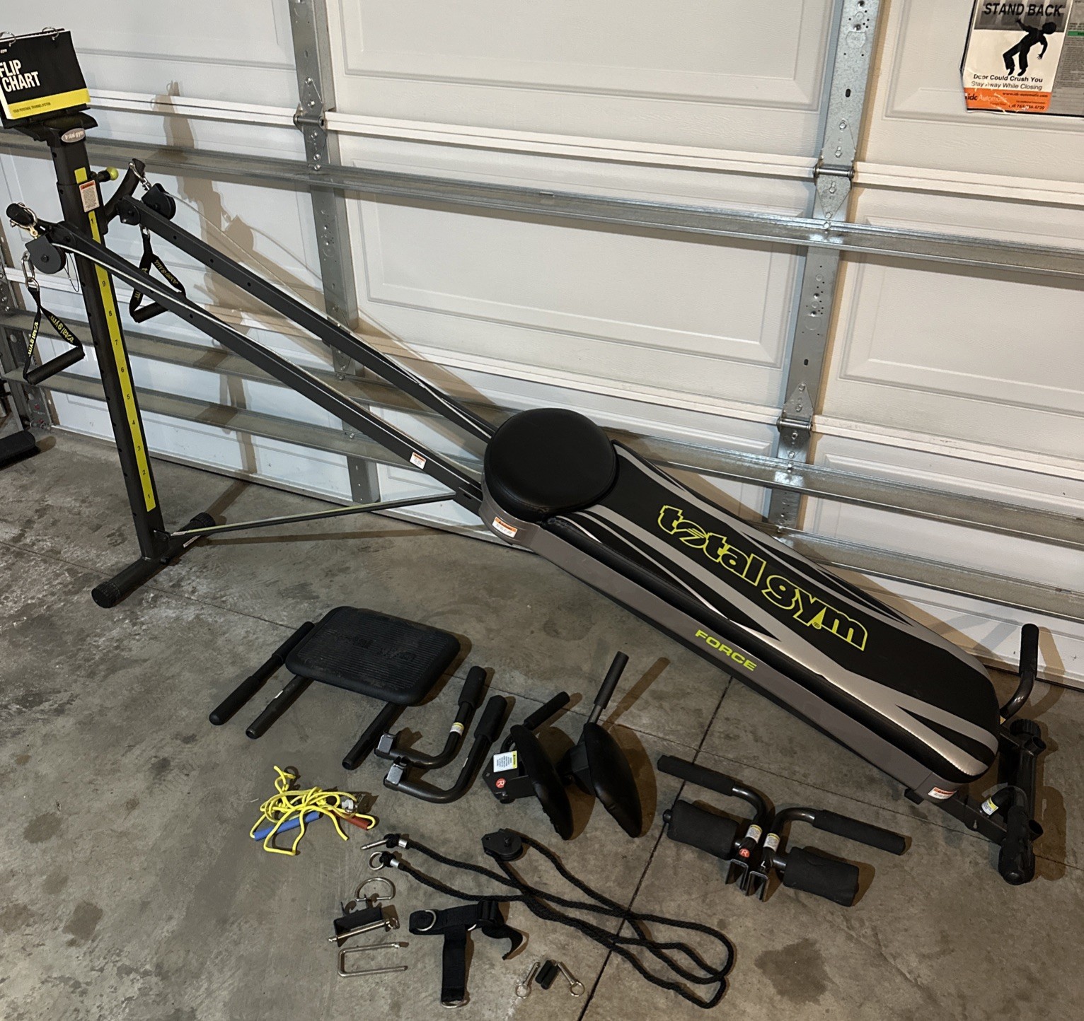 Total Gym FORCE Set Wing Bars Ab Crunch Squat Pilates Nice Shape 12 Resistance