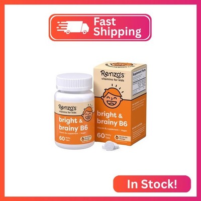 Renzo's Bright & Brainy Vitamin B6, Dissolving Kids Vitamin B6, 60 Sugar-Free Me