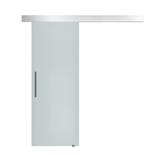 HOMCOM Porta Scorrevole Vetro Satinato 8mm con Maniglia Casa Ufficio 205x90cm