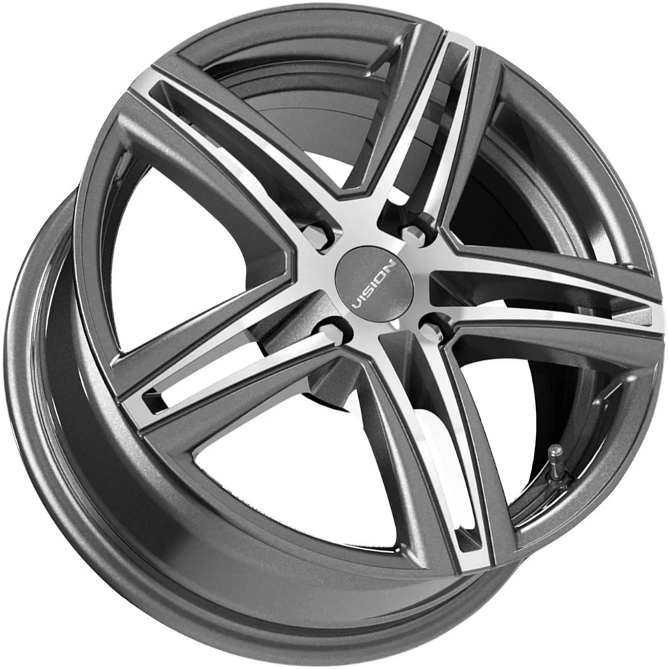 (Set of 4) Vision 640 Nitrous 15x6.5 4x100 +38mm Gunmetal Wheels Rims 15" Inch Foto 3 de 4