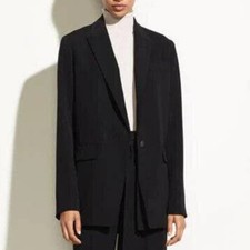 Vince NWT Black Boyfriend Blazer Style V870991177 Size 10 One Button Pockets