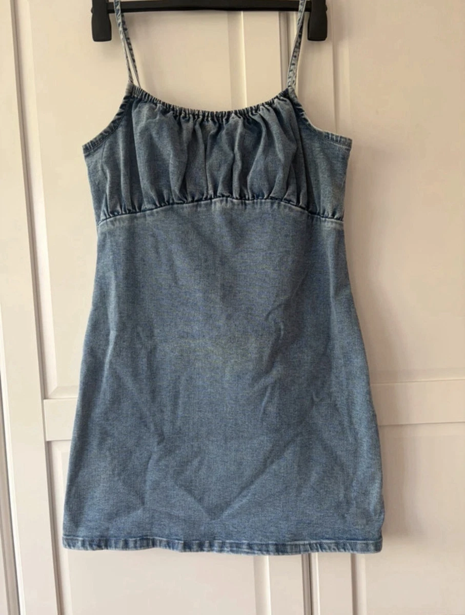 new look denim dress petite Petite Blue Denim Long Sleeve Belted Mini Shirt Dress