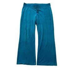 Vintage Juicy Couture Teal Drawstring Velour Pants Size XL