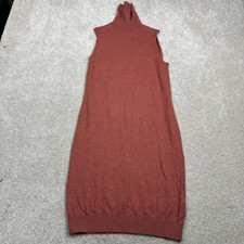 One Grey Day Dress Womens Medium Orange Sleeveless Turtleneck Sweater Casual