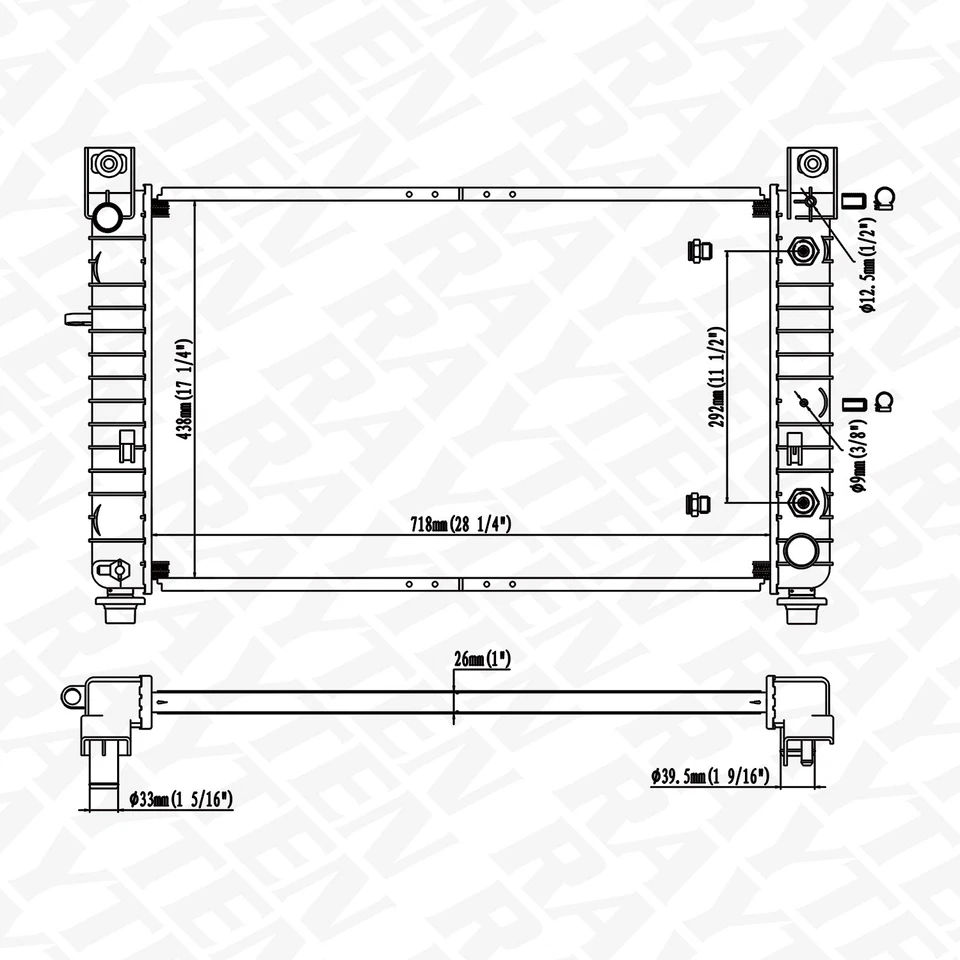 28" Radiator for 99-06 Chevy Silverado1500 Suburban Tahoe GMC Sierra1500 CU2334 Foto 2 de 4