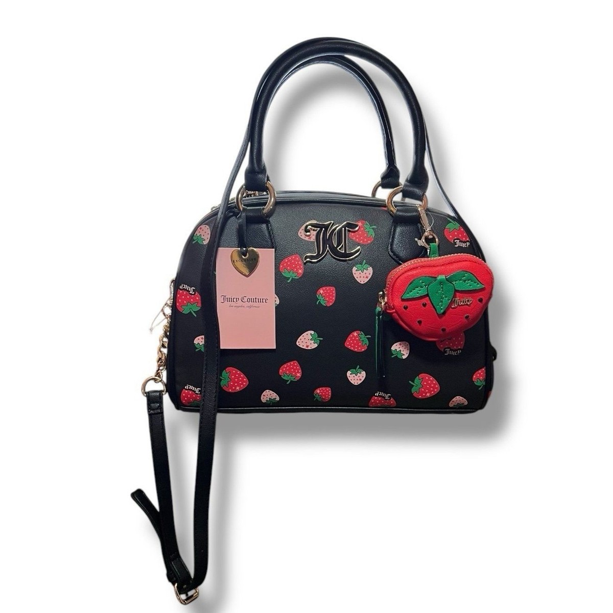 Juicy Couture Strawberry Purse Sweet N Juicy Bowler Bag Black | eBay