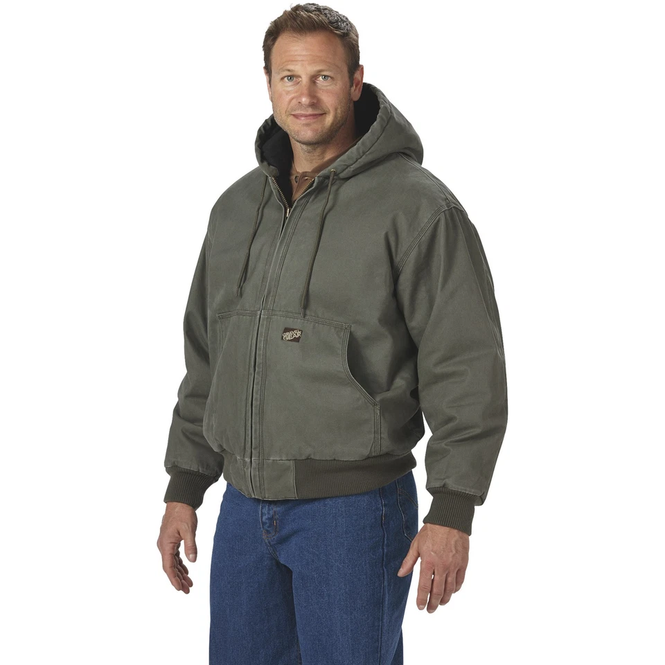 Chaqueta de tundra con capucha Gravel Gear para hombre - musgo, grande Foto 3 de 4