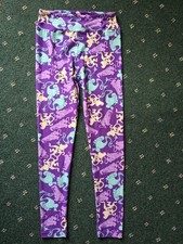 OS LuLaRoe Disney Princess Leggings Aladdin Genie Abu Rajah Silhouette Purple 70