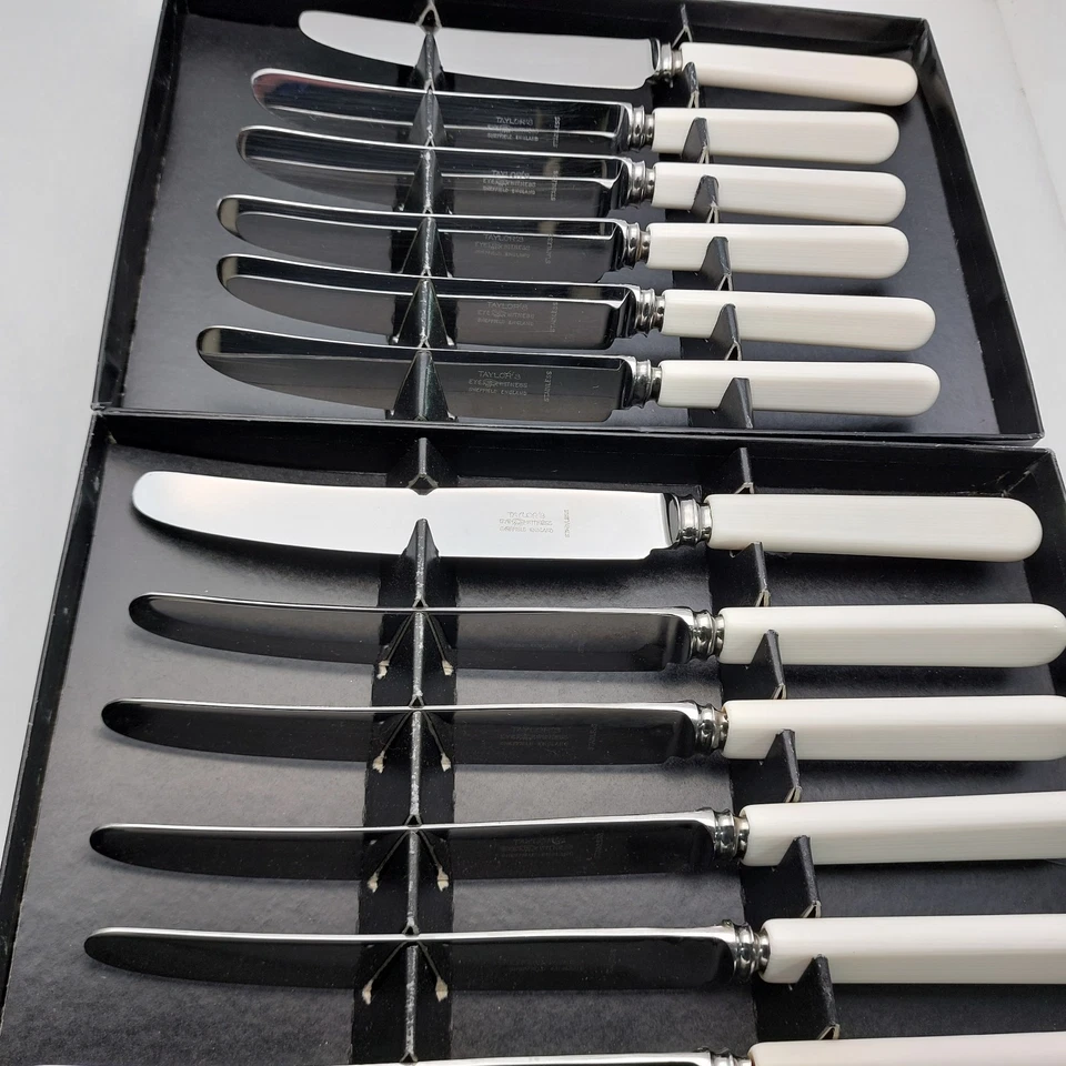 Faux Bone Handle Dinner & Side/dessert Knives Sets #1 Taylors Eye Witness - Image 2 of 4