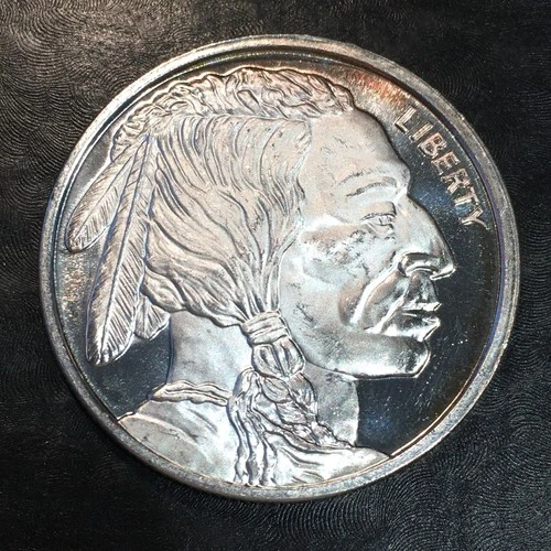 1oz Silver Bullion Older Buffalo and Indian style WE COMBINE SHIP #R767