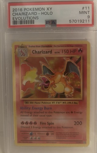 2016 Pokemon XY Charizard Holo Evolutions #11 11/108 Mint PSA 9