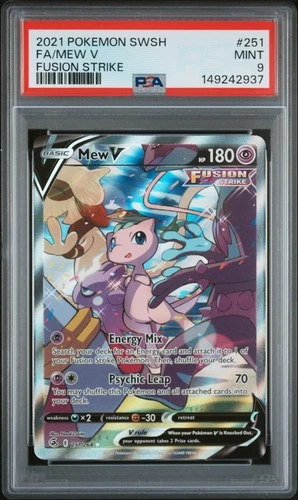 2021 POKEMON SWORD & SHIELD FUSION STRIKE #251 FULL ART/MEW V PSA 9