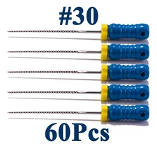 60pc Dental Endo K-files 25mm Root Canal File Hand Files Stainless Steel #6#8#10