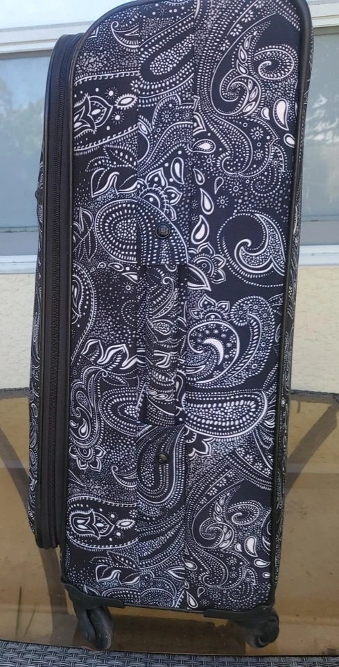 Vera Bradley 27” X 16" Softside Spinner Luggage ~ Black Paisley - Image 2 of 4