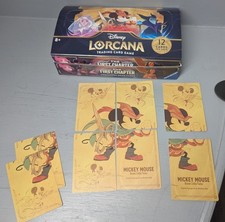 empty Disney Lorcana First Chapter trading card booster box with puzzle