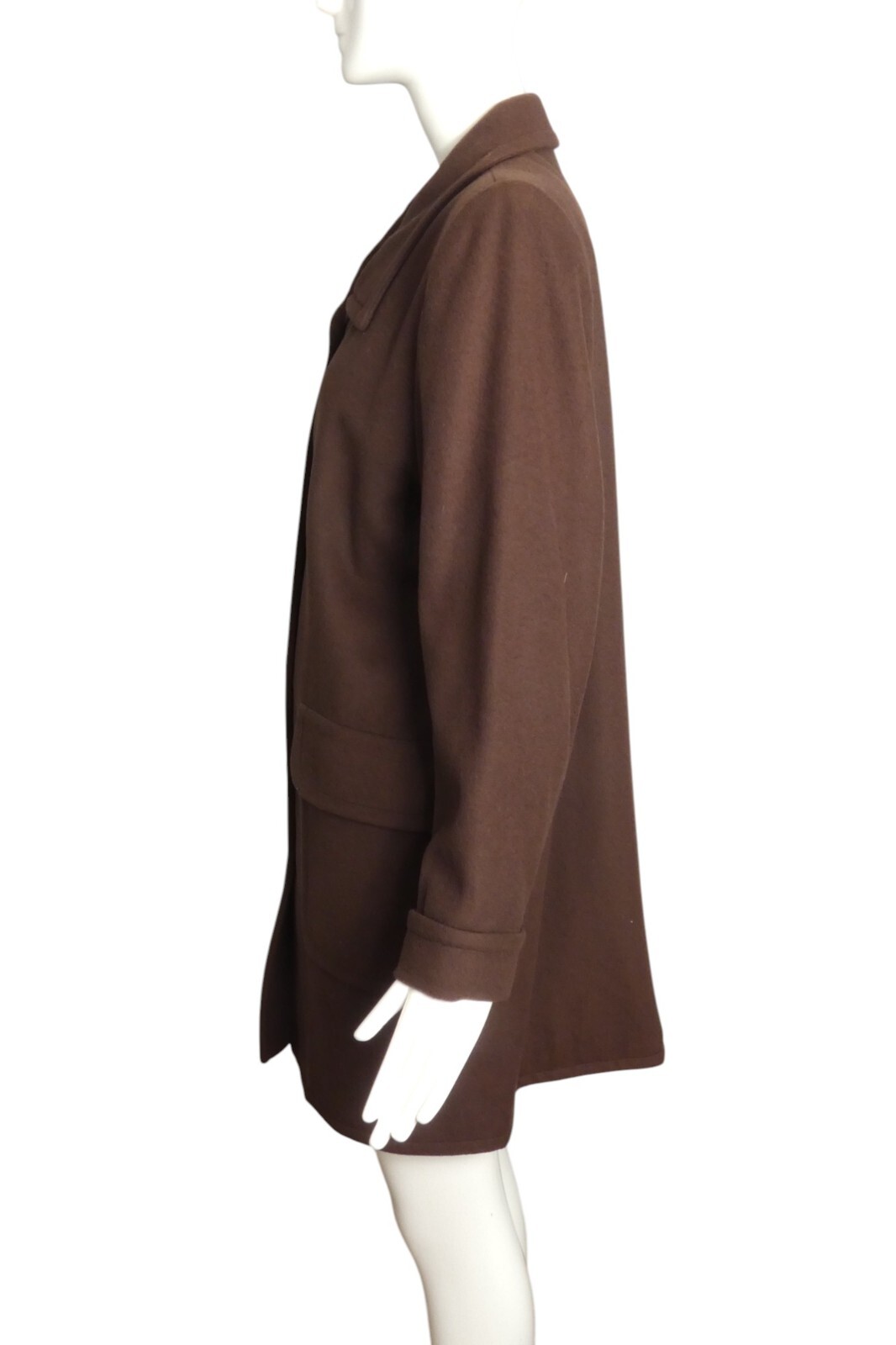 YVES SAINT LAURENT Cappotto di lana marrone anni 80 taglia 12