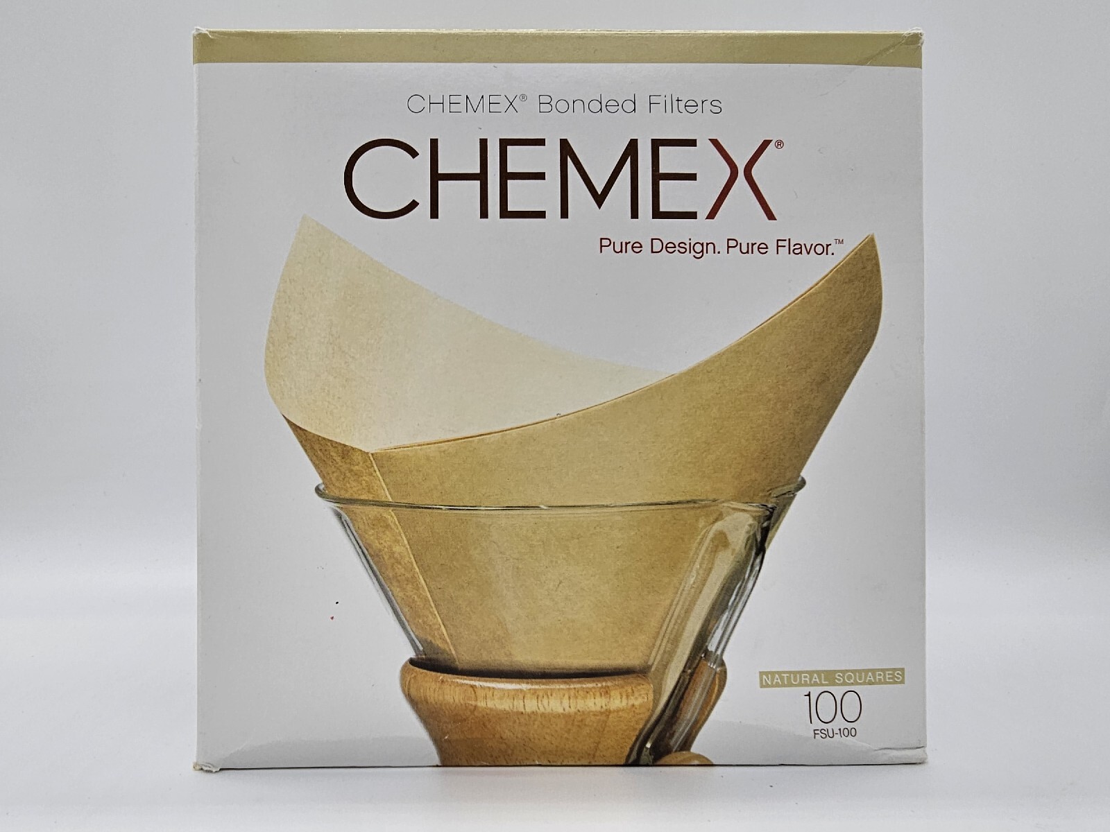 Chemex FSU100 Square Pleated Coffee Filters 100 Count for sale
