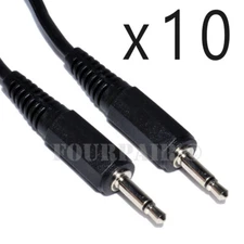 10 Pack Lot 6ft 3.5mm Male to Male Mono Audio Cable Cord 1/8" TS Plug Microphone