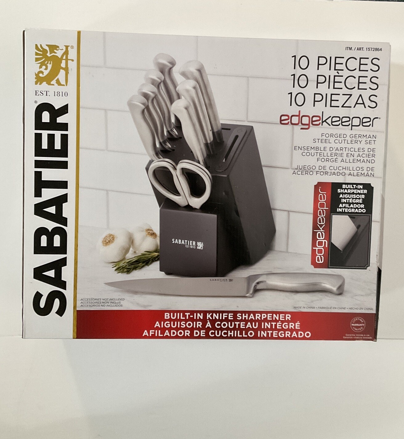 Sabatier Self Sharpening Edgekeeper 10 Piece German Steel Knife set