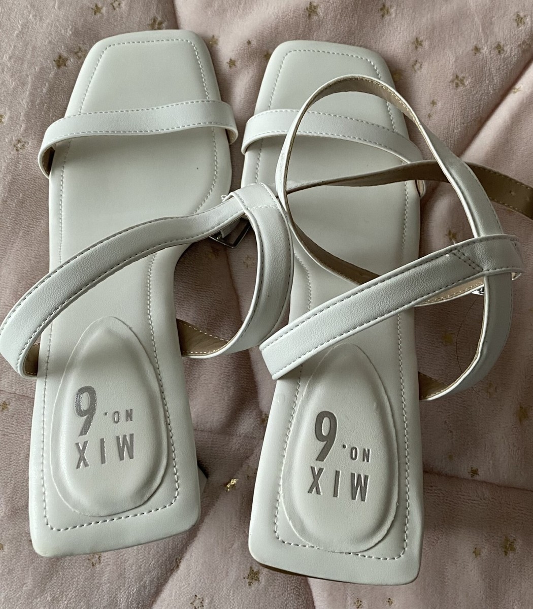 Mix No. 6 White Summer Ankle Wrap Sandals Worn Once Size 9.5  display picture 3